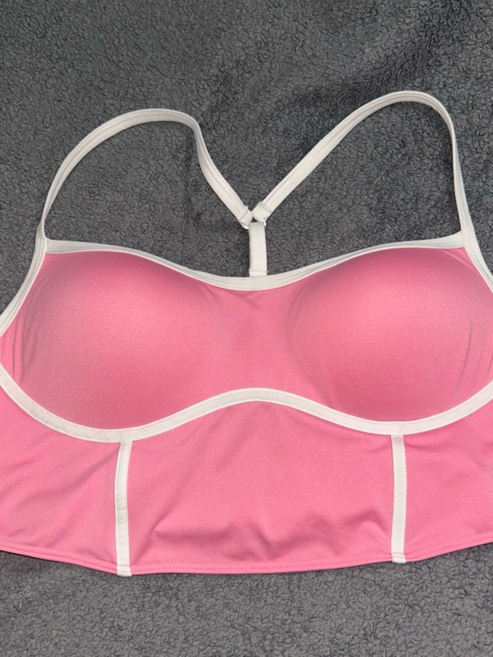 PINK Victoria's Secret Pink Longline Bralette with White Accents